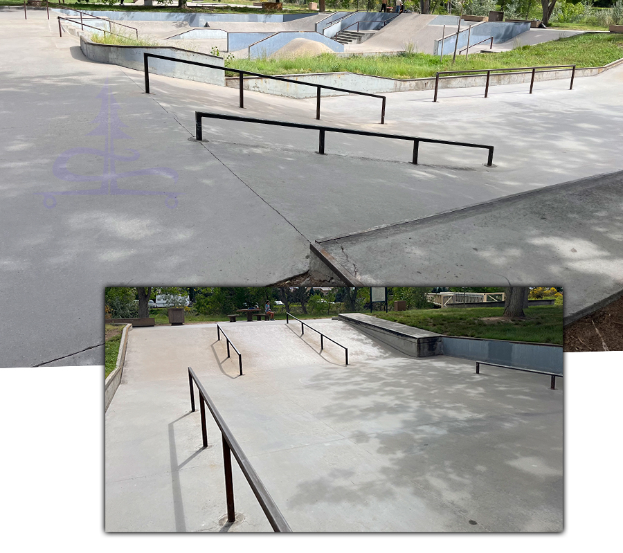 multiple rails at the skatepark in centennial