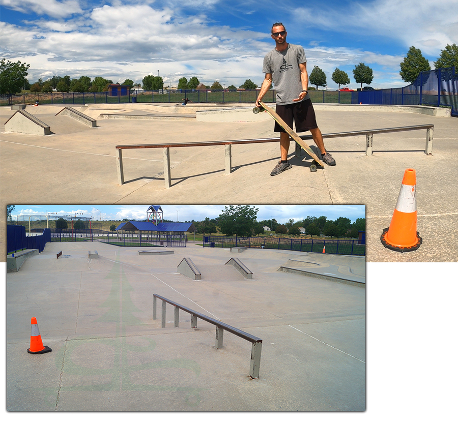 street style obstacles at the skatepark in aurora