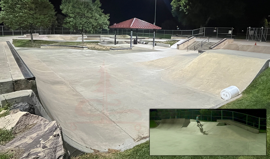 pyramid, quarter pipe, ramps and stairs at sandstone ranch skatepark in longmont