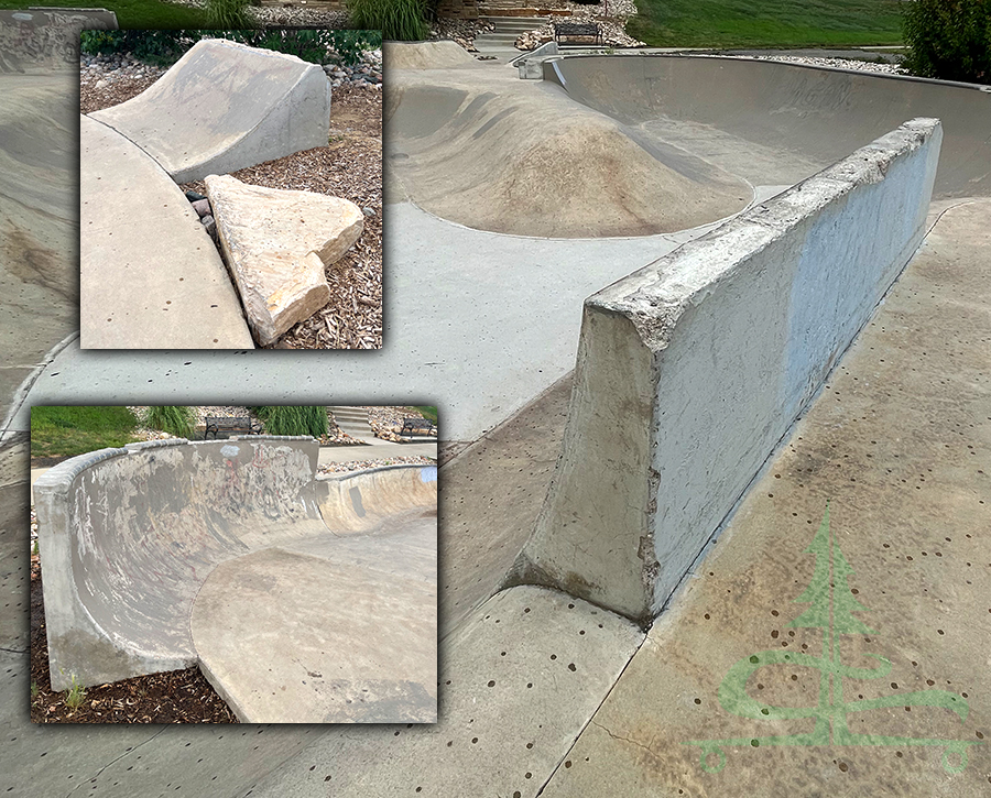 street features at water's way skatepark