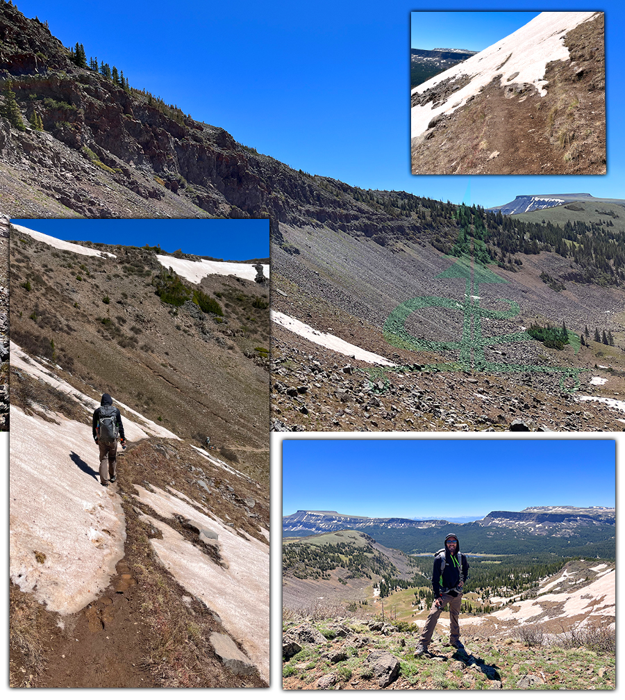 some snow on the trail devil's causeway mosquito lake loop