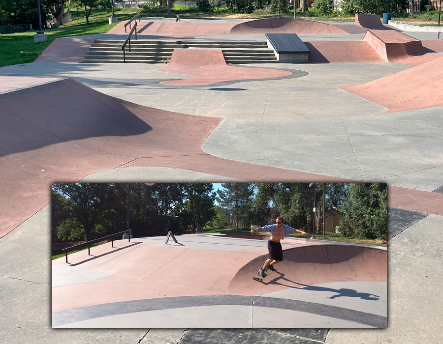 stair set and ramps at don anema memorial skatepark in northglenn