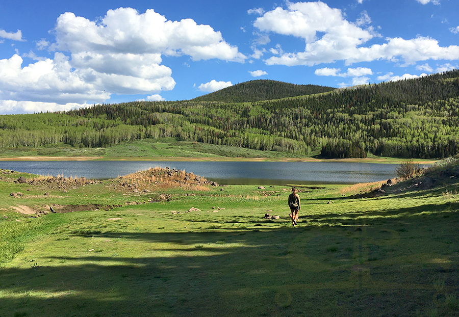 hiking to alan basin reservoir while camping in flat tops wilderness