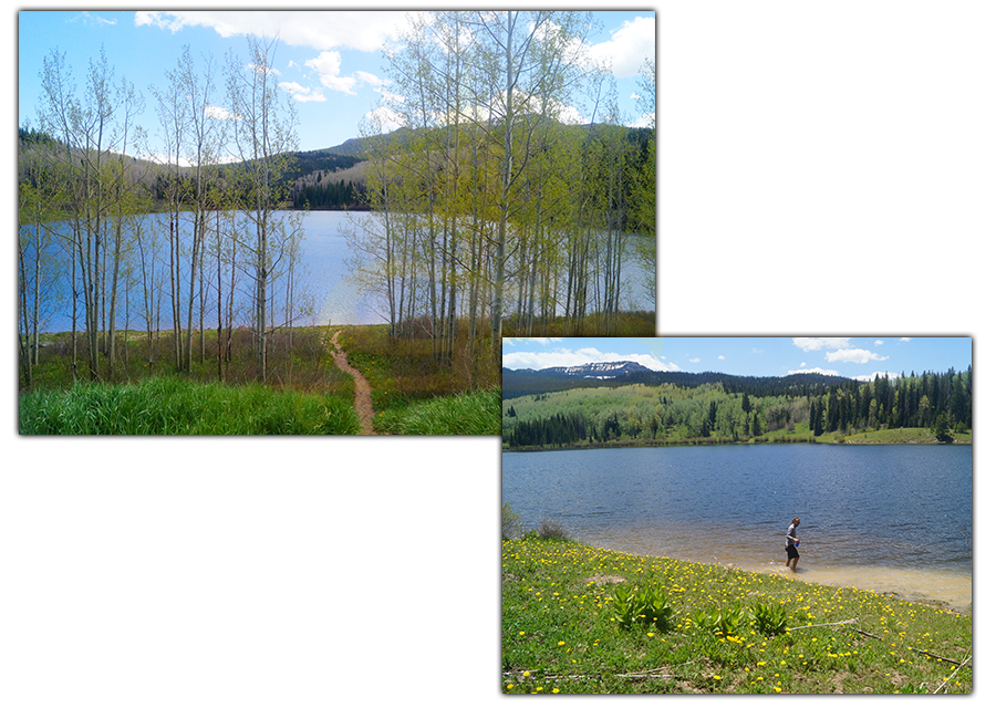 exploring chapman reservoir while camping in flat tops wilderness