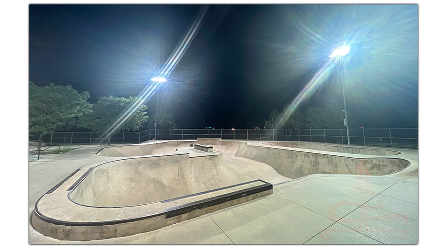 unique bowl at the skatepark in longmont