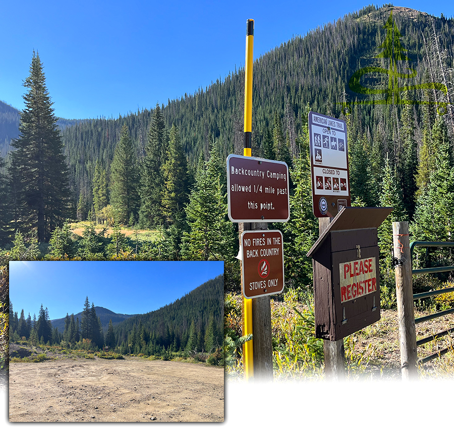 parking area for american lakes trail