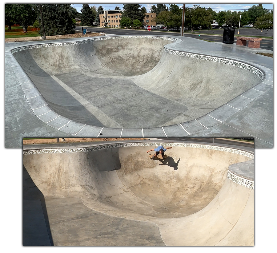 cement surfing at centennial skatepark