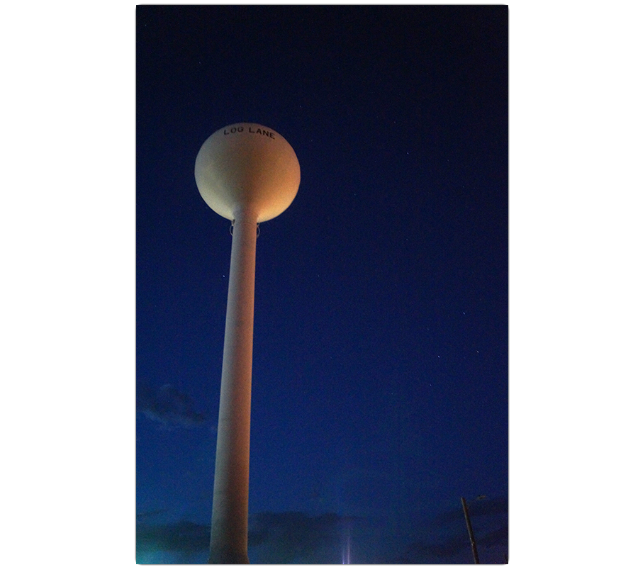 log lane water tower in colorado