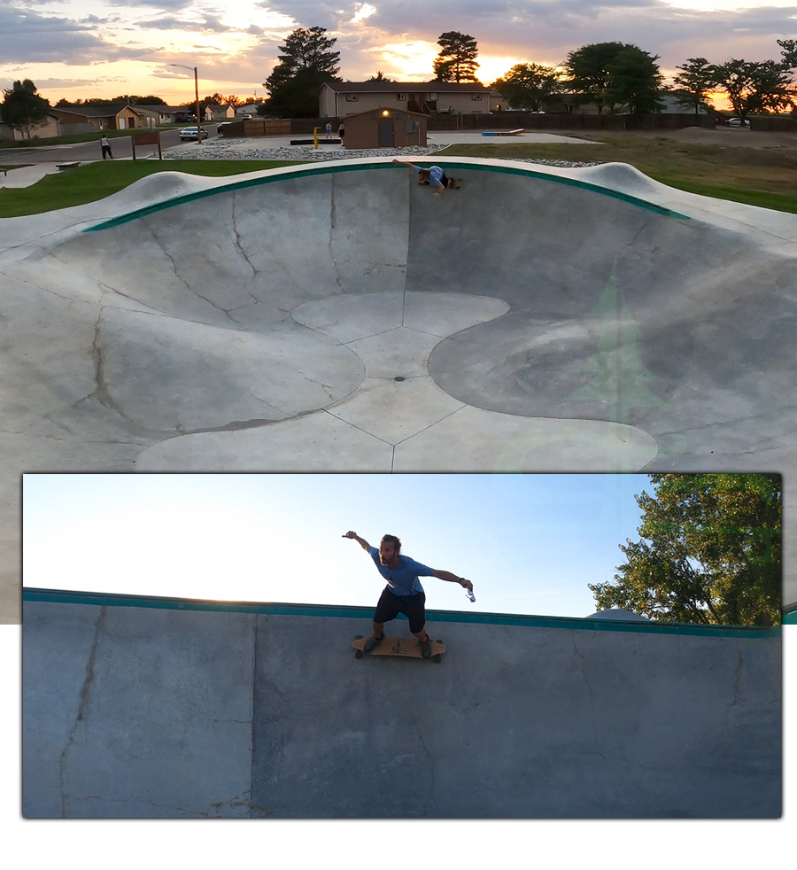 longboarding at brenda joy skatepark in colorado