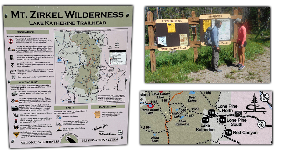 lake katherine trailhead and map