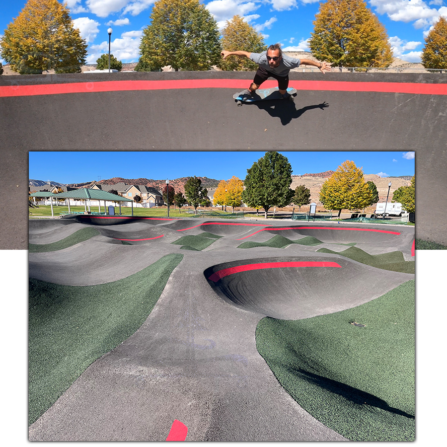 longboarding the banked turns at the richfield pump track