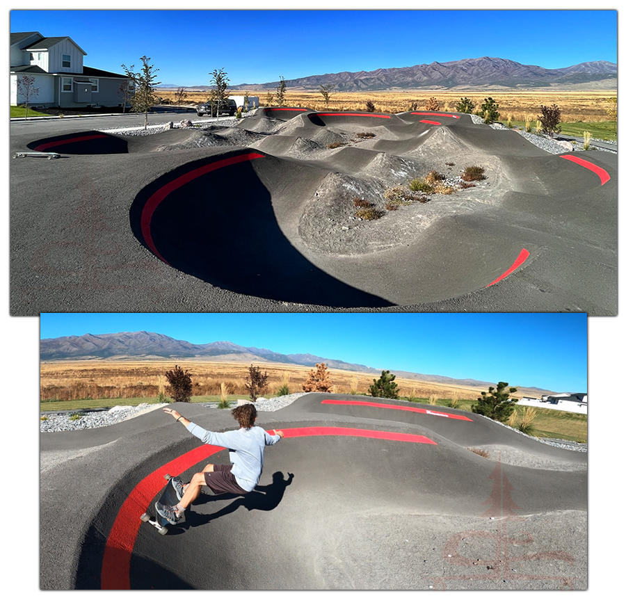 longboarding the overland pump track