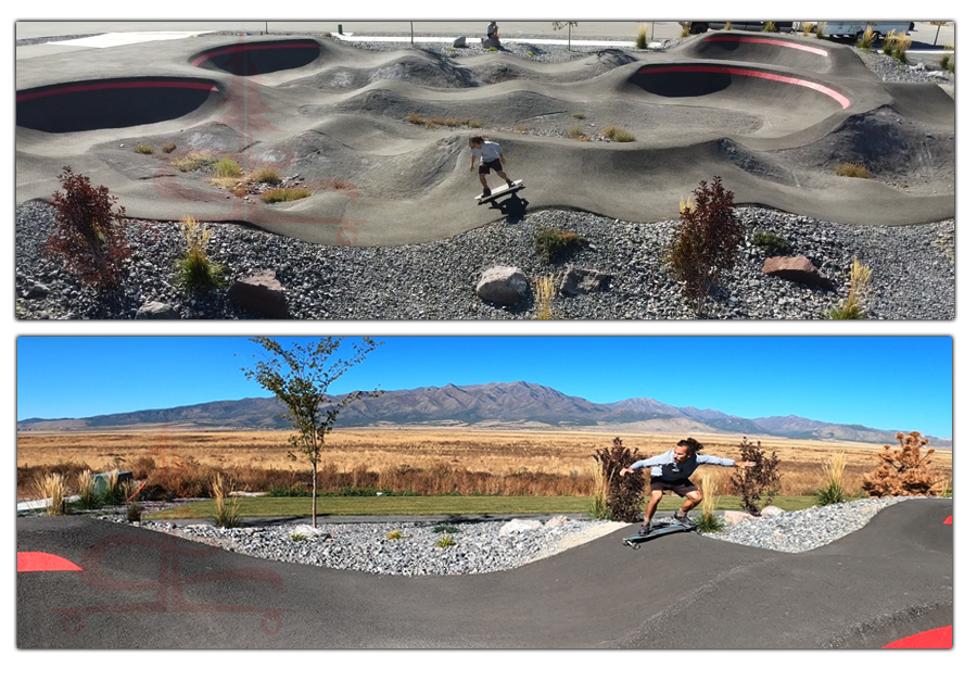 longboarding the velosolutions pump track near salt lake city