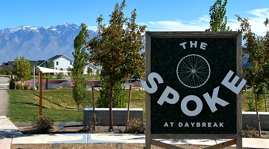 the spoke bike park at daybreak