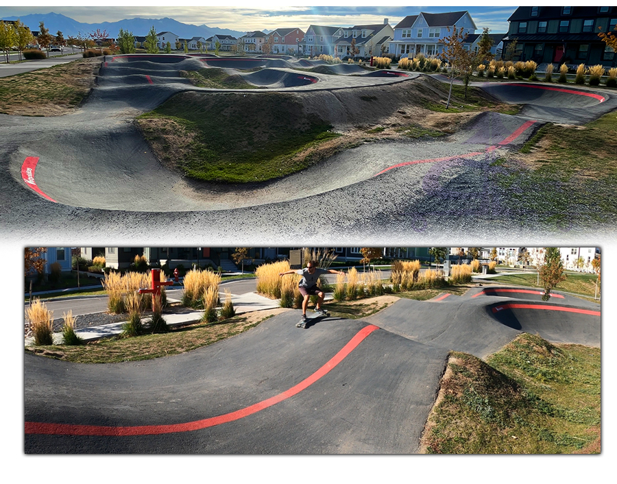 longboarding the spoke pump track