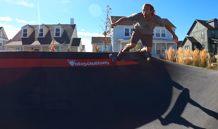 longboarding the spoke pump track