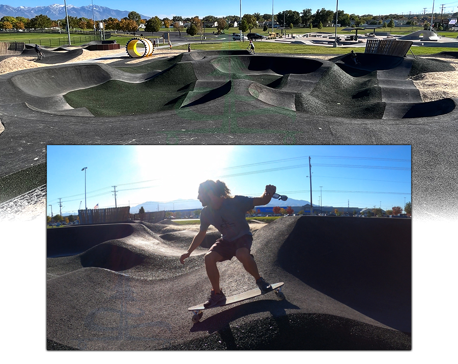 longboarding the west valley pump track in utah