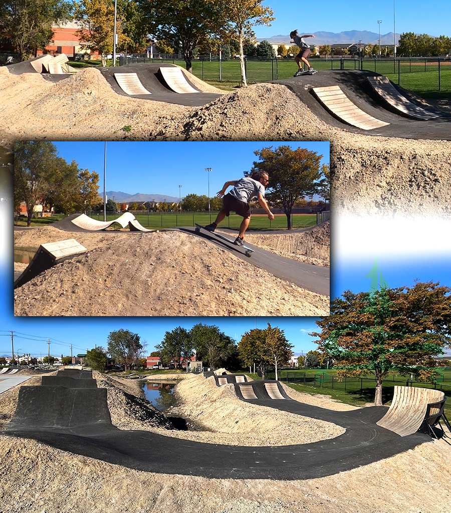 wooden jump features at the centennial bike park