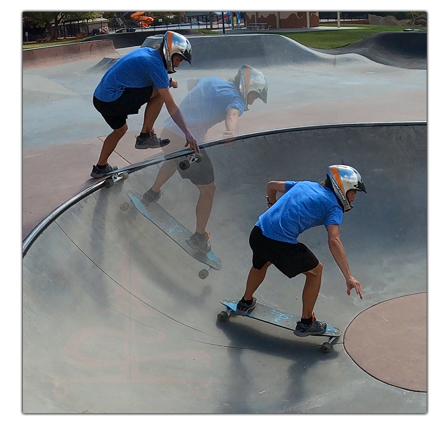 dropping in on a longboard