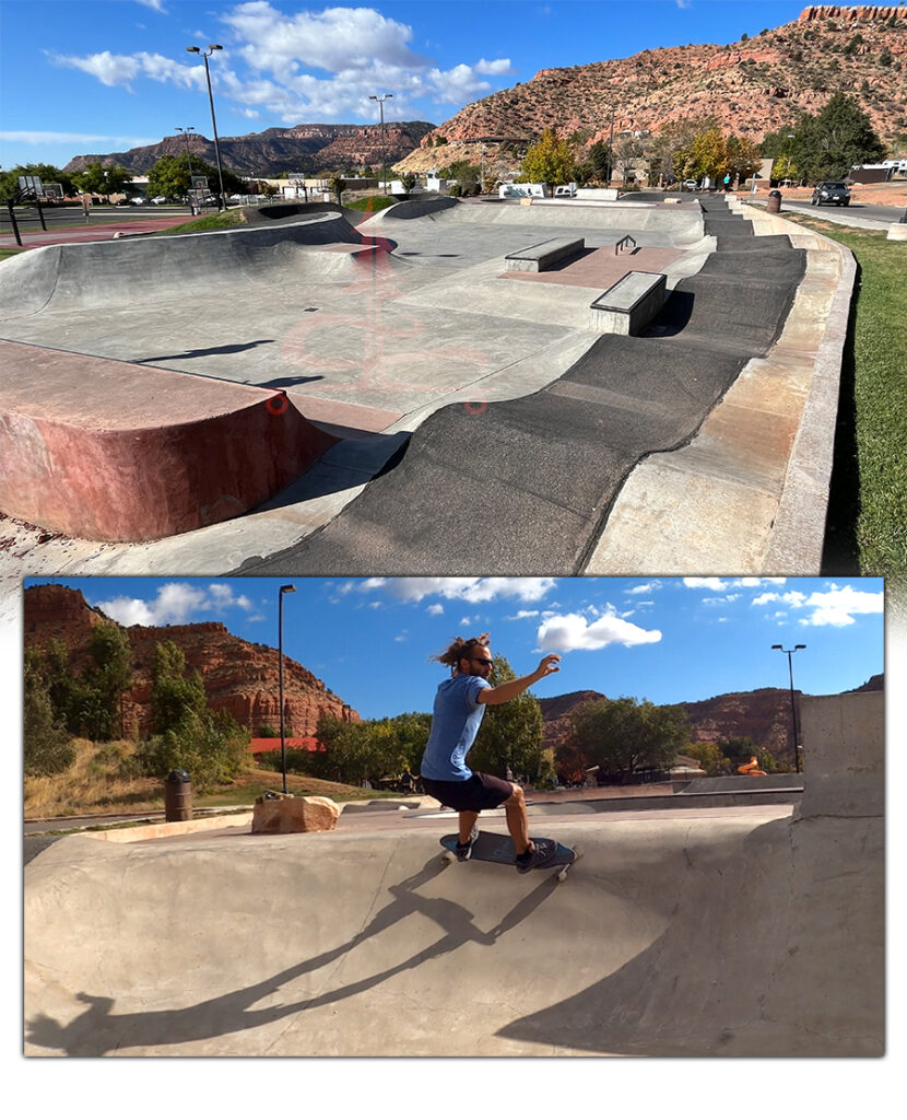 combination skatepark pump track in kanab