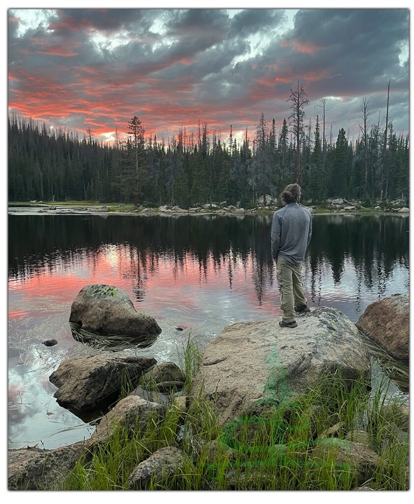 sunset at lost lake in the rawah wilderness