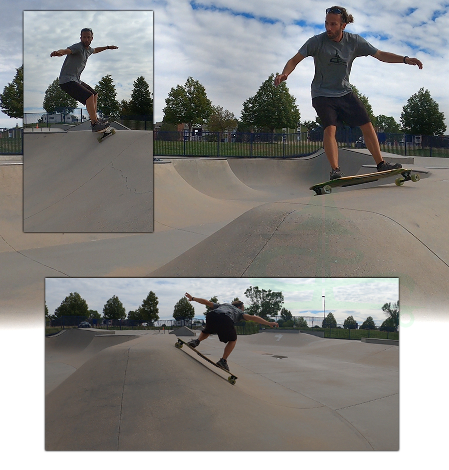 longboarding at the wheel park skatepark