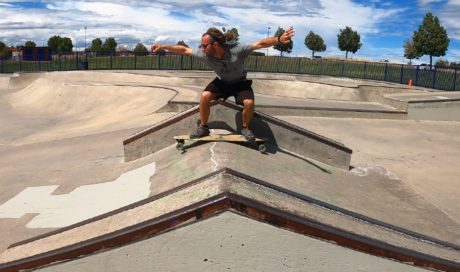 variety of obstacles at the skatepark in aurora