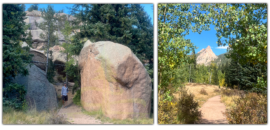 cool boulders on the trail and up ahead