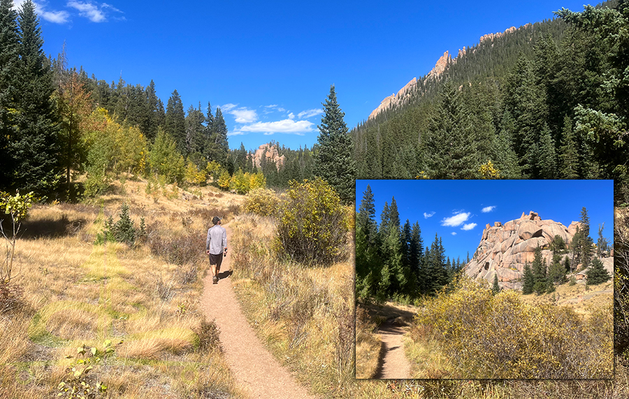 hiking crags trail in pikes national forest