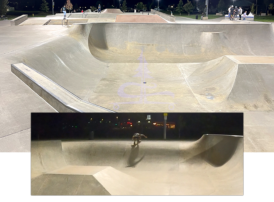 waterfall roll in at railbender skatepark