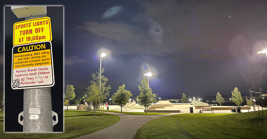 lights for night riding at railbender skatepark