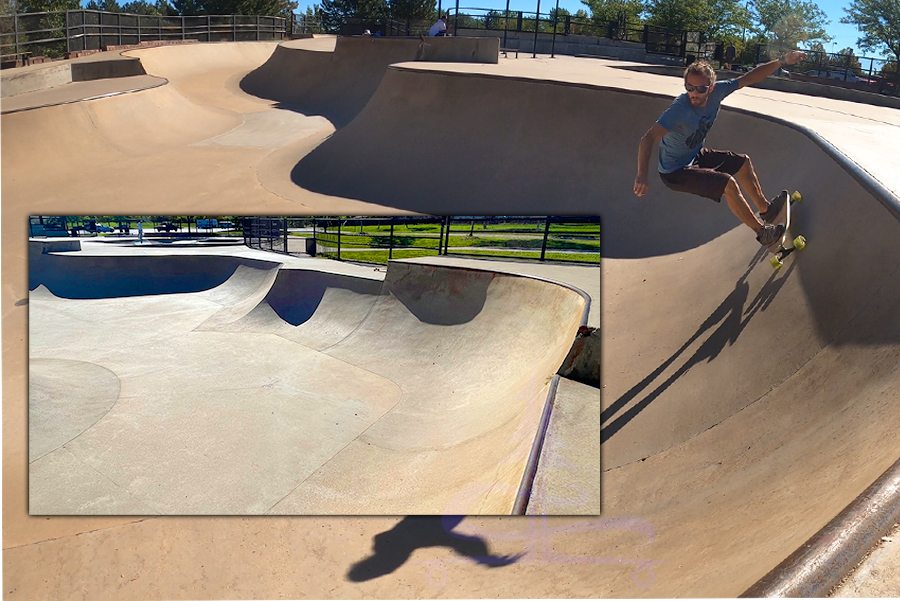 longboarding the snake run at the skatepark in highlands ranch, colorado