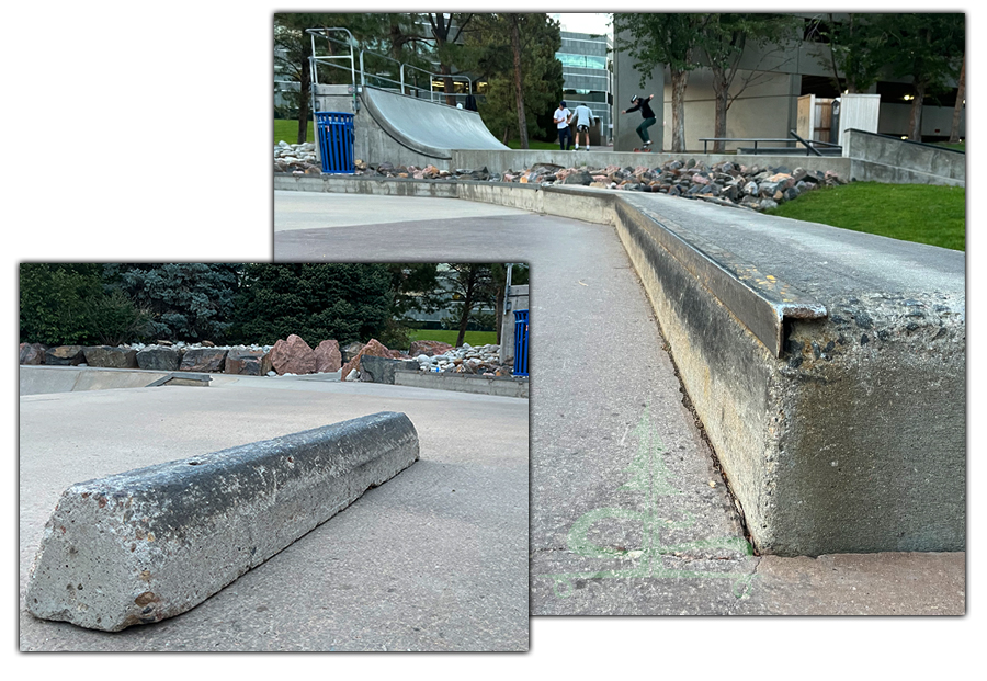 street features at the skatepark in greenwood village
