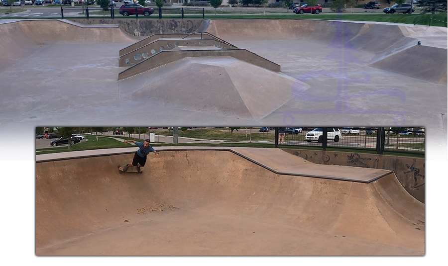 main area of the skatepark in castle rock