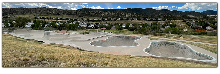 layout of the roxborough skatepark in littleton