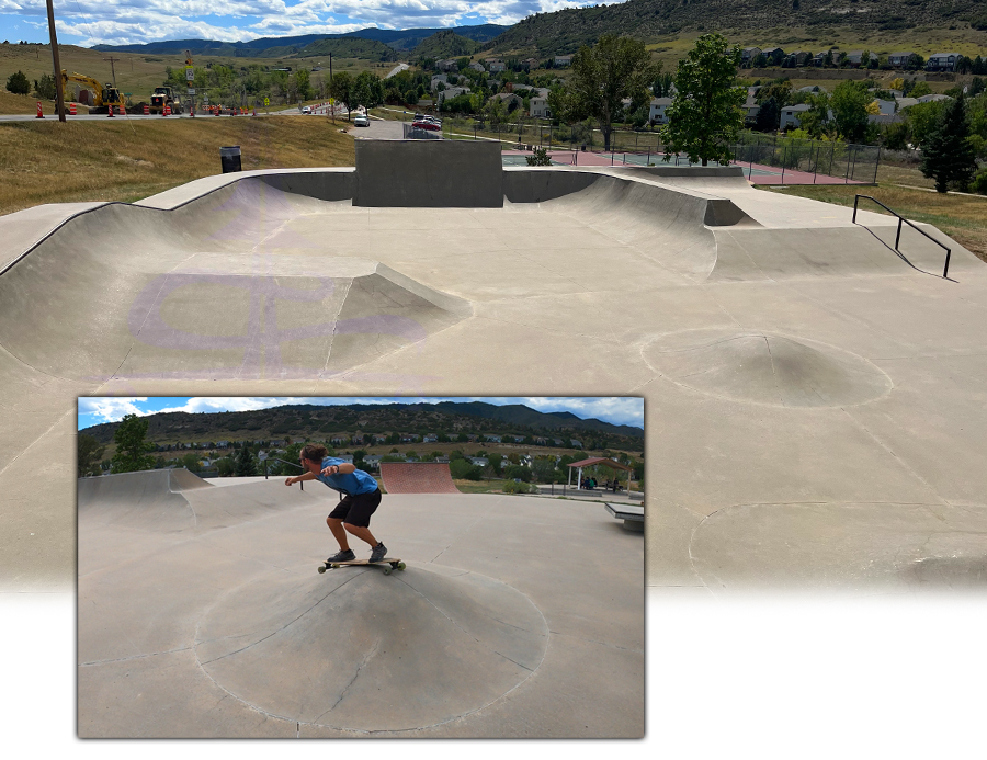 obstacles at roxborough skatepark in littleton