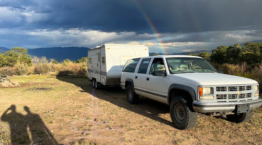 rainbow seen from camp