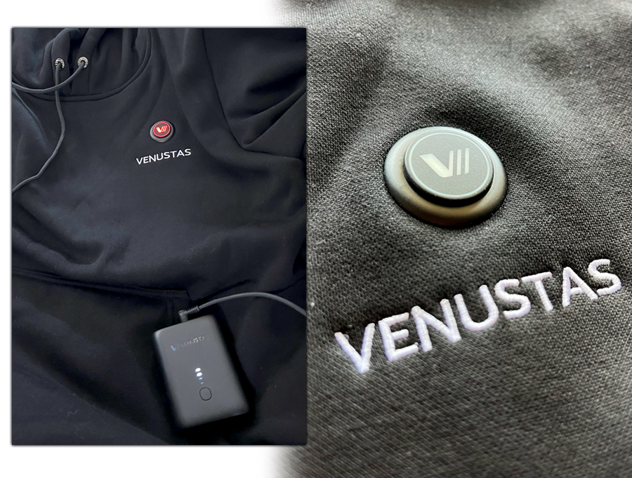 venustas heated apparel button logo