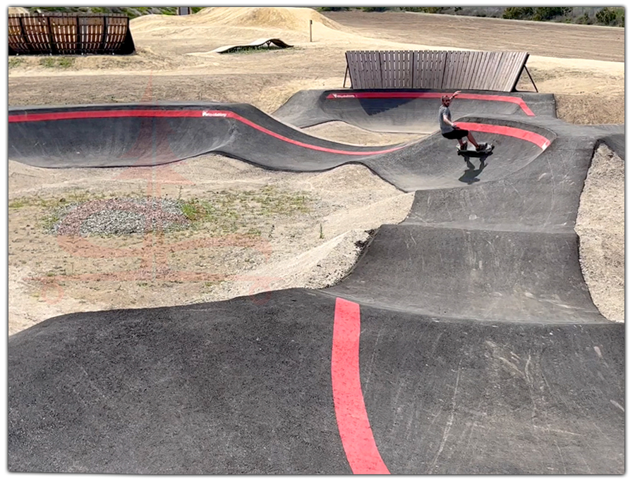 longboarding at deleo pump track in corona