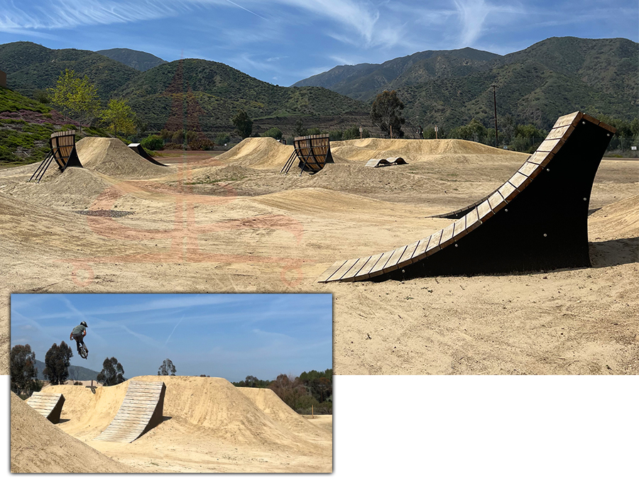 ramps and jumps at the bike park
