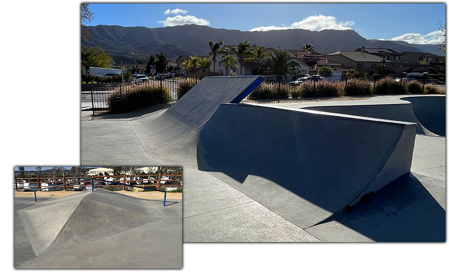 diverse transitions at the lake elsinore skatepark