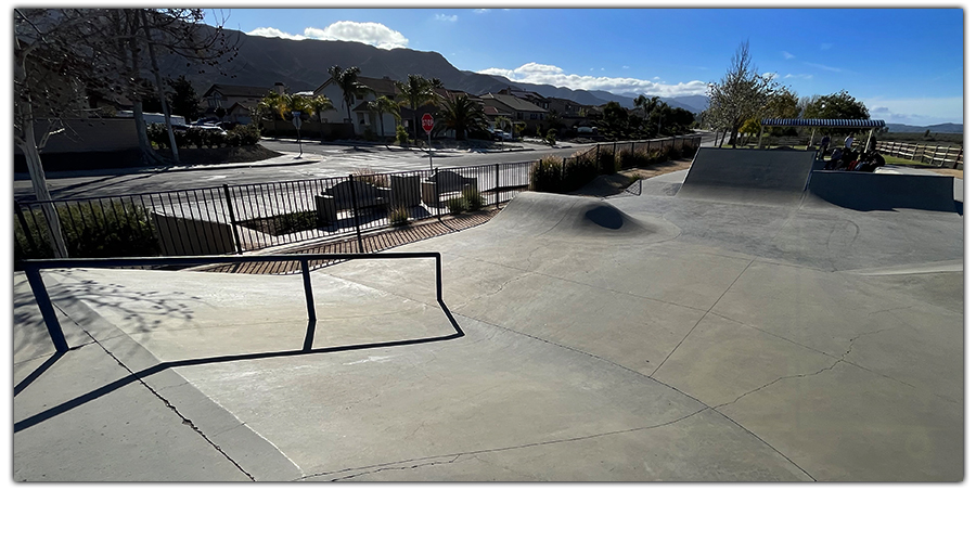 street features at the skate spot skatepark