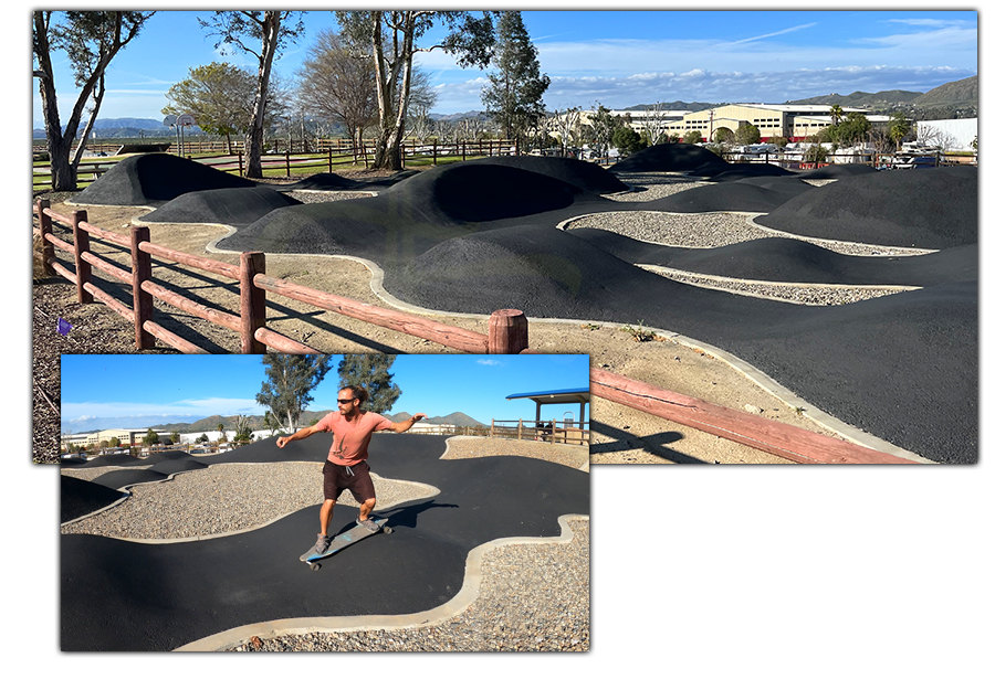 longboarding the pump track in lake elsinore