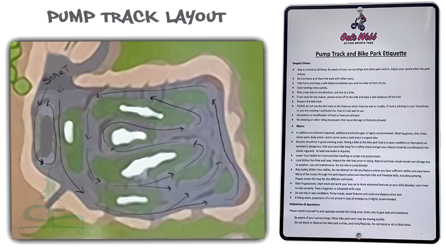 layout and rules of gale webb action sports park in menifee