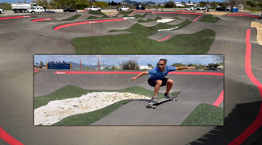 longboarding the pump track in menifee