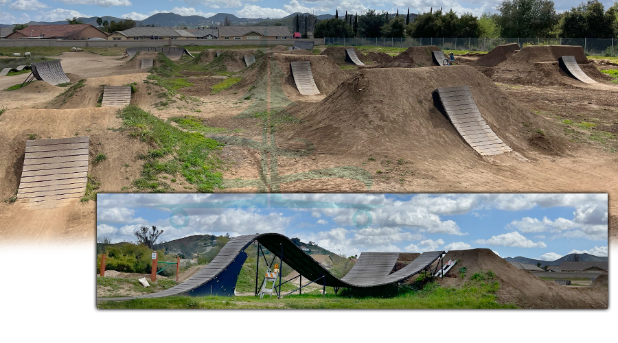 wooden obstacles at the gale webb bike park