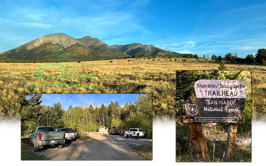 shavano/tabeguache trailhead in san isabel national forest