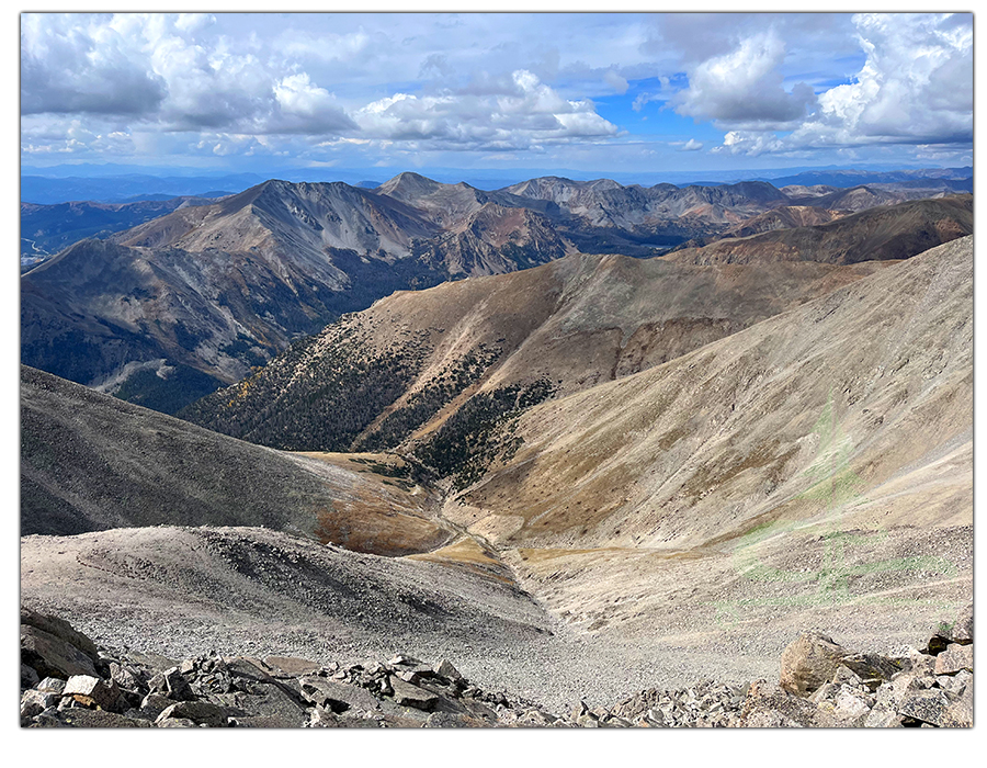 vast view of the rockies from the summit of mount shavano