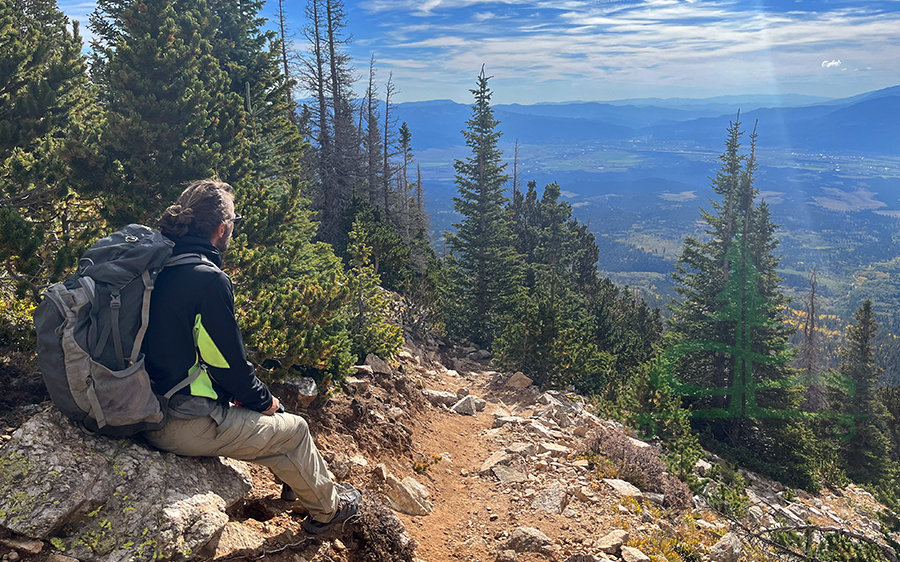 taking in the view from the hiking trail 