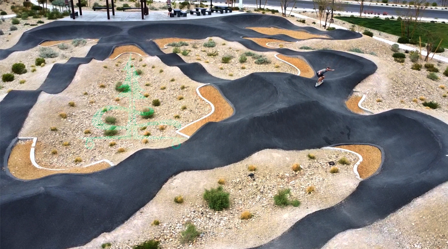 drone view of the sunstone pump track layout